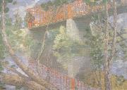 julian alden weir The Red Bridge (nn02) France oil painting artist